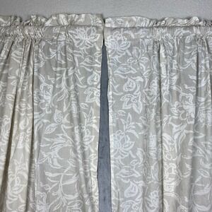 Nautica Floral Print Curtains 2 Panels 96 x 52 Rod Pocket 100% Cotton Coastal